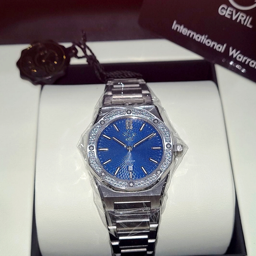 New  GV2 GV2 Palmanova Blue Dial Diamond 0.0285 ct Watch